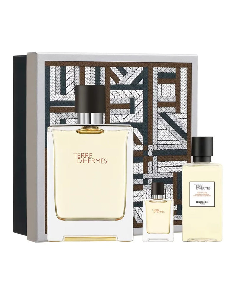 Set Terre D' Hermes 3 Pcs (3.3 oz EDT + SG + Mini )