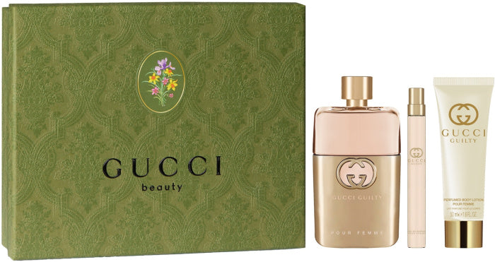 Set Gucci Guilty 3 Pcs (3.0 oz + BL + Mini) Pour Femme