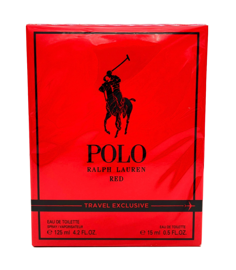 Travel Set Polo Red 2 Pcs (4.2 oz EDT + Mini) For Men