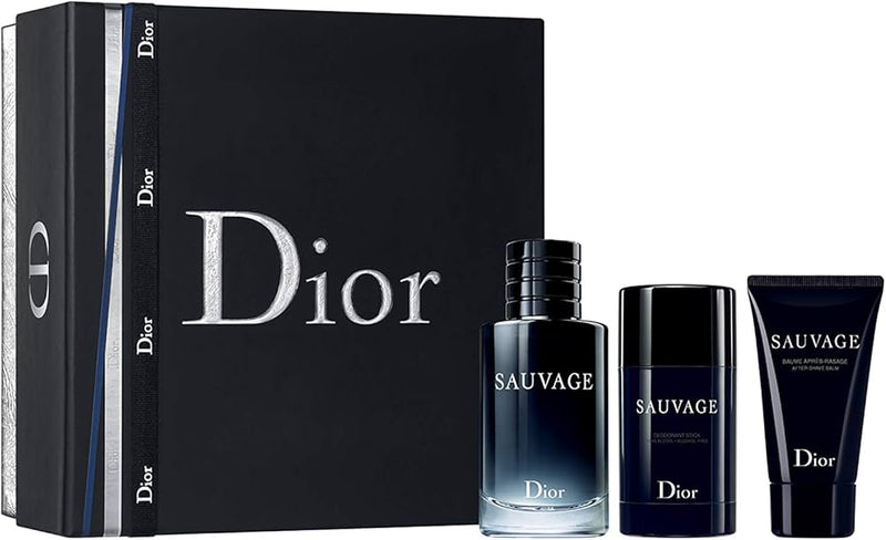 Set Sauvage 3 Pcs (3.4 oz EDT + Deo +AS) For Men