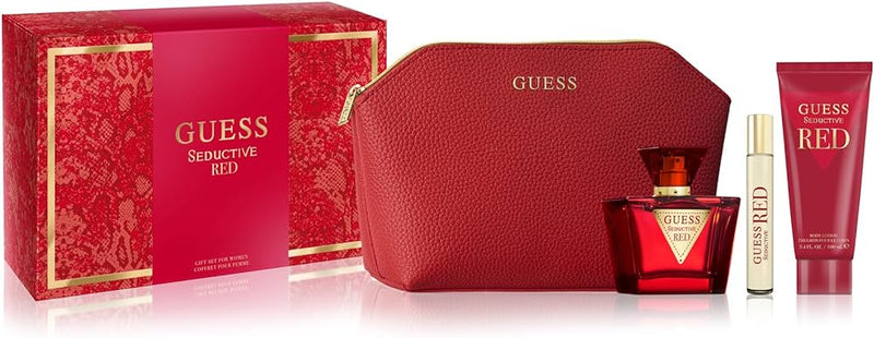 Set Guess Seductive Red 4 Pcs (2.5 oz EDT + BL + Mini + Pouch) For Women