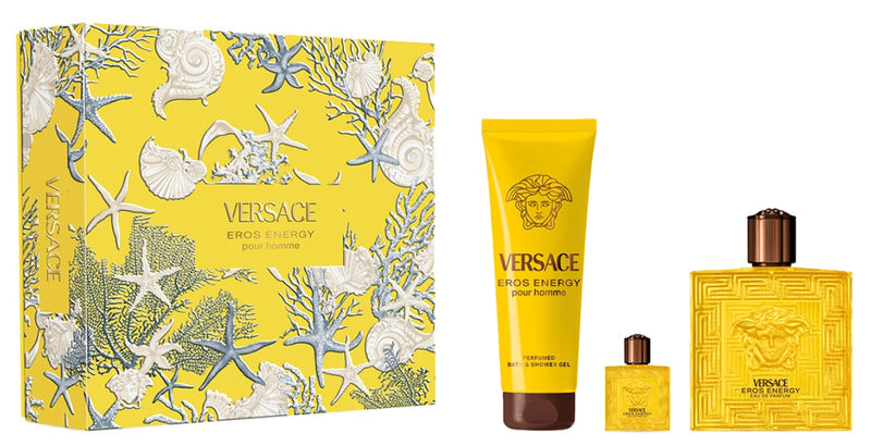 Set Versace Eros Energy 3 Pcs (3.4 oz EDP + SG + Mini)
