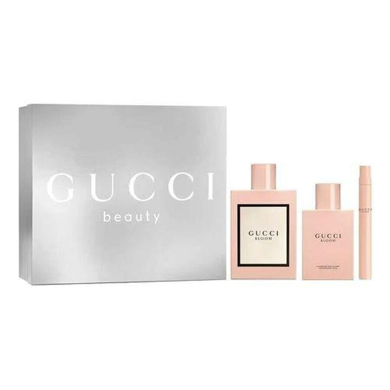 Set Gucci Bloom 3 Pcs ( 3.3 oz EDP + BL + Mini) For Women