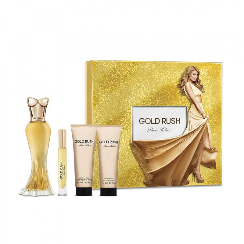 Set Gold Rush 4 Pcs (3.4 oz EDP + BL + SG + Mini) For Women