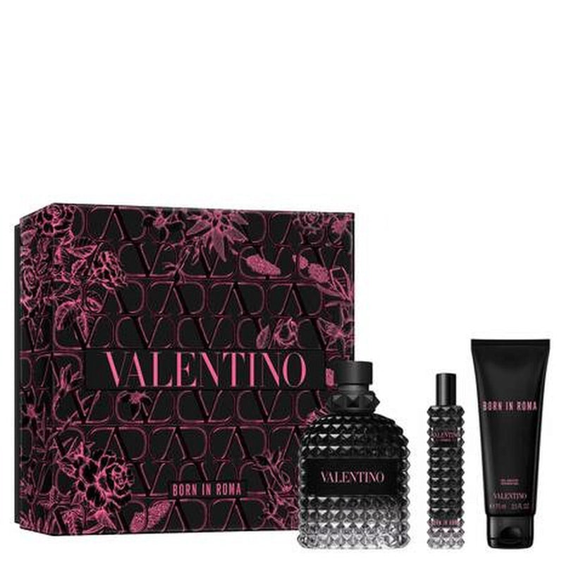 Set Valentino Uomo Born In Roma 3 Pcs (3.4 oz EDT + SG + Mini) For Men