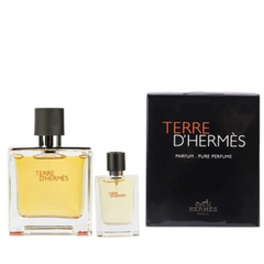 Travel Set Terre D'Hermes 2 Pcs (2.5 oz Pure Perfume + Mini) For Men